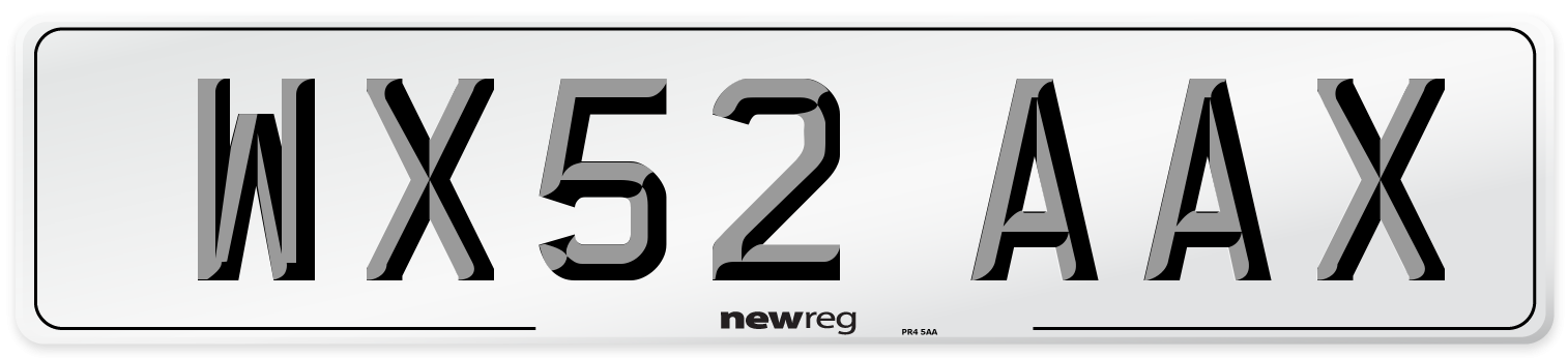 WX52 AAX Number Plate from New Reg